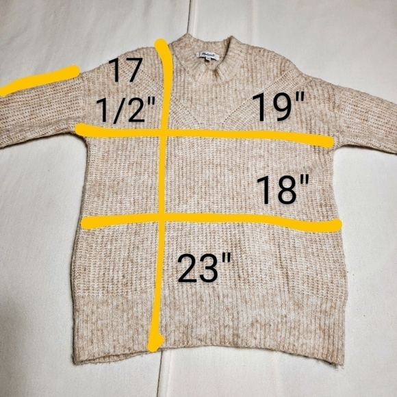 Madewell Belfiore Ribbed Wool Blend Tan Oversized Sweater XX Small - Picture 11 of 11